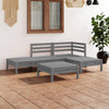 Graues Gartensofa-Set Ripanu (5-teilig, Kiefer)