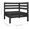 Schwarzes Gartensofa-Set Ripanu (5-teilig, Kiefer)
