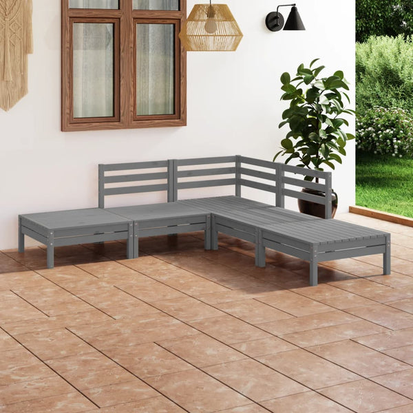 Gartensitzgruppe Marinchescu in Grau (5-teilig, Kiefer)