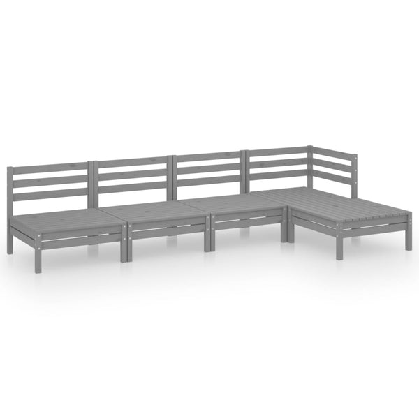 Gartensitzgruppe Euvfimia (5-teilig, Kiefer, grau)