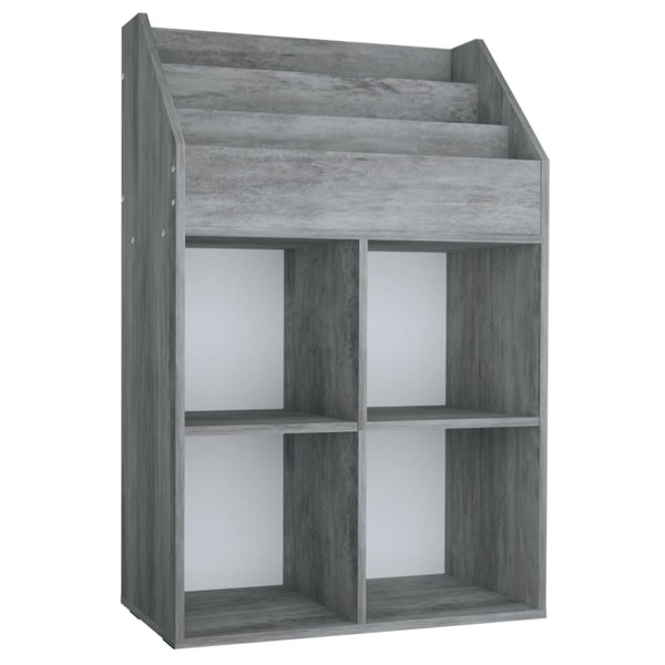 Betongraues Zeitschriftenregal Bali für Kinder 71x30x114cm (Holz)