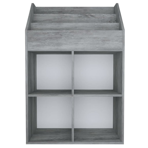 Betongraues Zeitschriftenregal Bali für Kinder 71x30x114cm (Holz)
