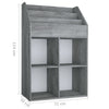 Betongraues Zeitschriftenregal Bali für Kinder 71x30x114cm (Holz)
