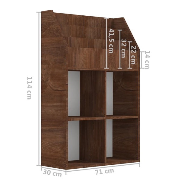Brauner Zeitungsständer Bali für Kinder 71x30x114cm (Holz)
