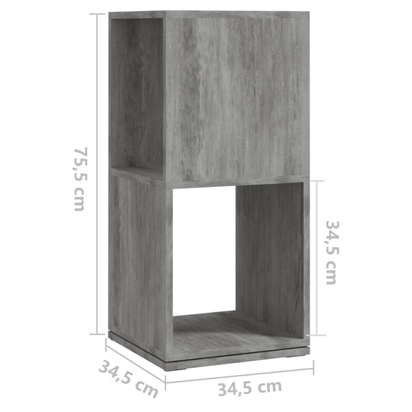 Betongrauer drehbarer Schrank Bitere 34,5x34,5x75,5cm (Spanplatte)