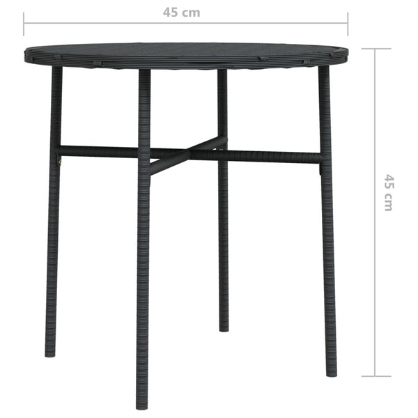 Schwarzer Beistelltisch Nina 45cm (Polyrattan)