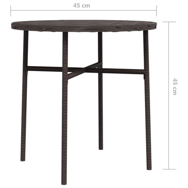 Ruskea teepöytä Nina 45cm (polyrottinki)