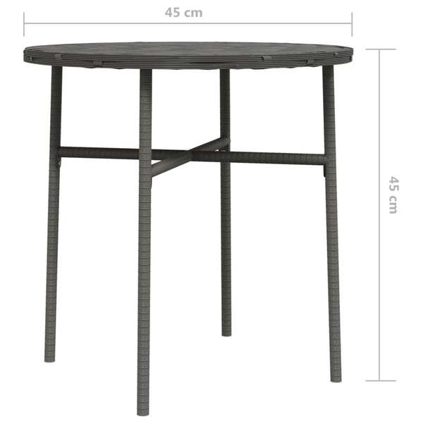 Grauer Teetisch Nina 45 cm (Polyrattan)