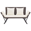 Braune Gartenbank mit Kissen Bera 176cm (Polyrattan)