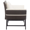 Braune Gartenbank mit Kissen Bera 176cm (Polyrattan)