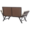 Braune Gartenbank mit Kissen Bera 176cm (Polyrattan)