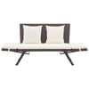 Braune Gartenbank mit Kissen Bera 176cm (Polyrattan)