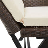 Braune Gartenbank mit Kissen Bera 176cm (Polyrattan)