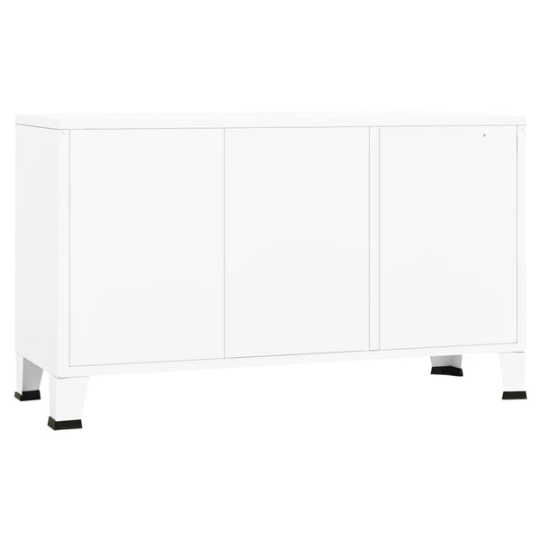 Valkoinen senkki Mirna 105x35x62cm (metalli ja lasi)