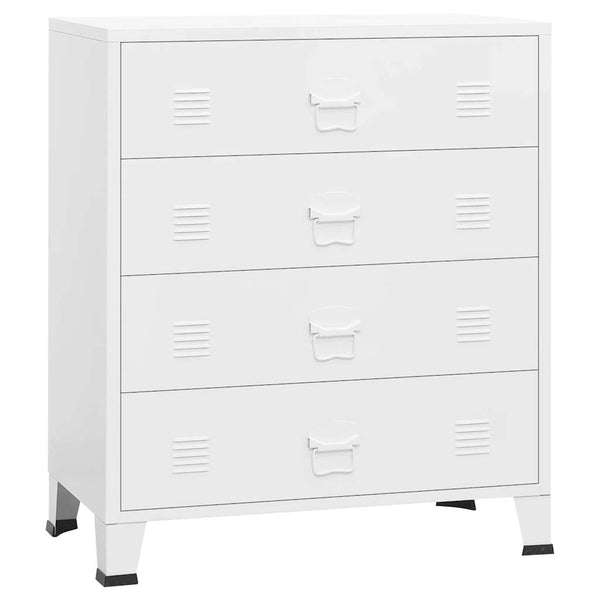 Weißes industrielles Sideboard Oriana 78x40x93cm (Metall)