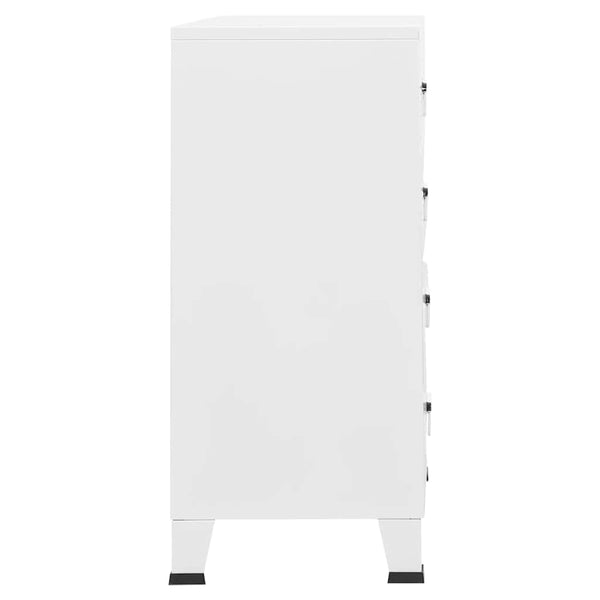 Weißes industrielles Sideboard Oriana 78x40x93cm (Metall)