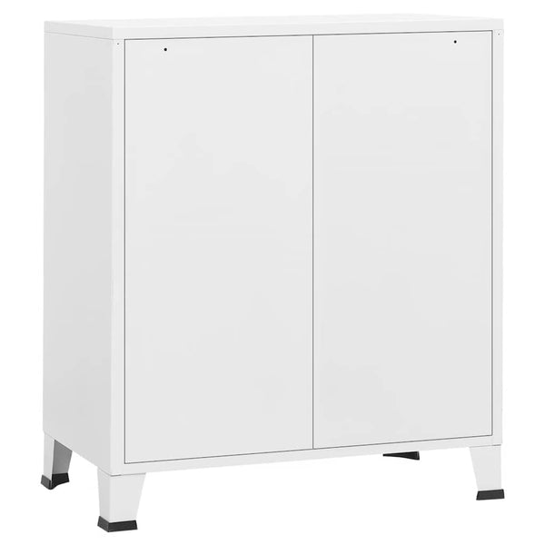 Weißes industrielles Sideboard Oriana 78x40x93cm (Metall)