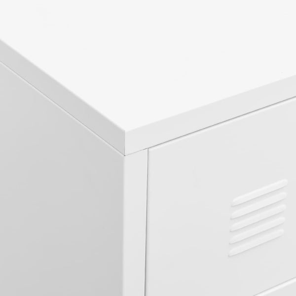 Weißes industrielles Sideboard Oriana 78x40x93cm (Metall)
