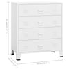 Weißes industrielles Sideboard Oriana 78x40x93cm (Metall)