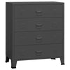 Anthrazitfarbene Industriekommode Oriana 78x40x93cm (Metall)