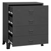 Anthrazitfarbene Industriekommode Oriana 78x40x93cm (Metall)