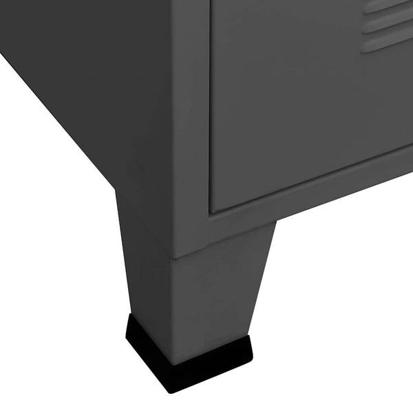 Anthrazitfarbene Industriekommode Oriana 78x40x93cm (Metall)