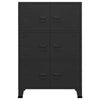 Schwarze industrielle Aufbewahrungstruhe Ioska 75x40x115cm (Metall)