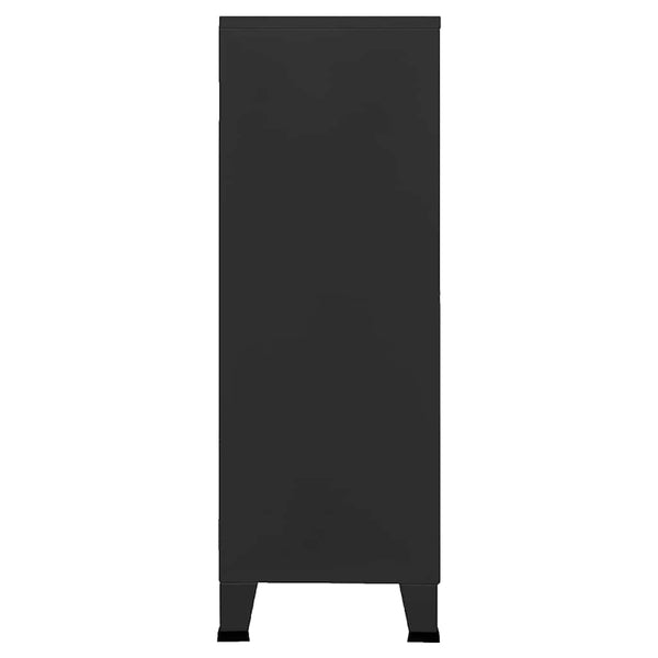 Schwarze industrielle Aufbewahrungstruhe Ioska 75x40x115cm (Metall)