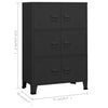 Schwarze industrielle Aufbewahrungstruhe Ioska 75x40x115cm (Metall)