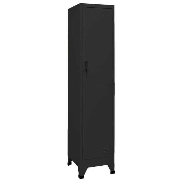 Kleiderschrank Ostian, schwarz, 38x45x180cm (Stahl)
