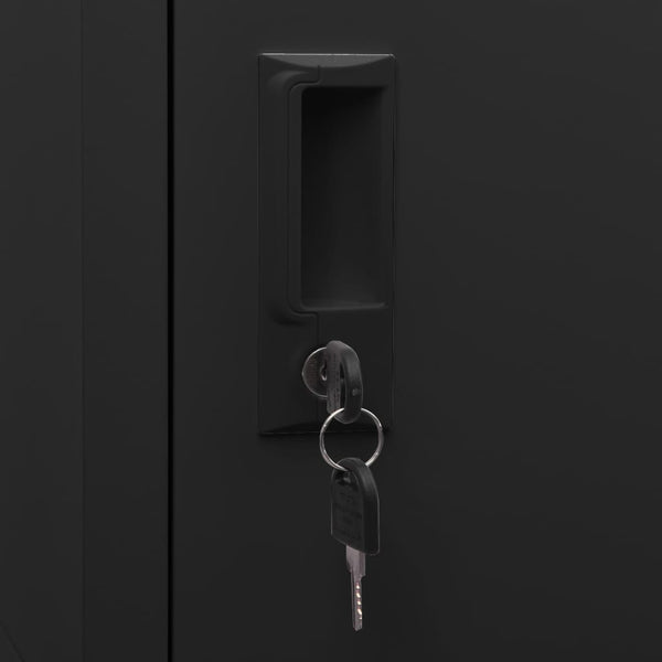 Kleiderschrank Ostian, schwarz, 38x45x180cm (Stahl)