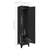 Kleiderschrank Ostian, schwarz, 38x45x180cm (Stahl)