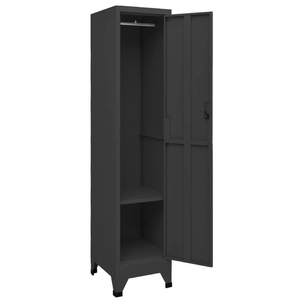 Kleiderschrank Ostia Anthrazit 38x45x180cm (Stahl)