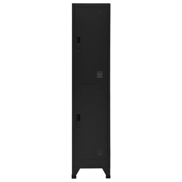 Schwarzer Spind Ostia, Maße 38x45x180cm (Stahl)