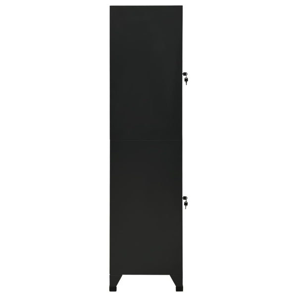 Schwarzer Spind Ostia, Maße 38x45x180cm (Stahl)