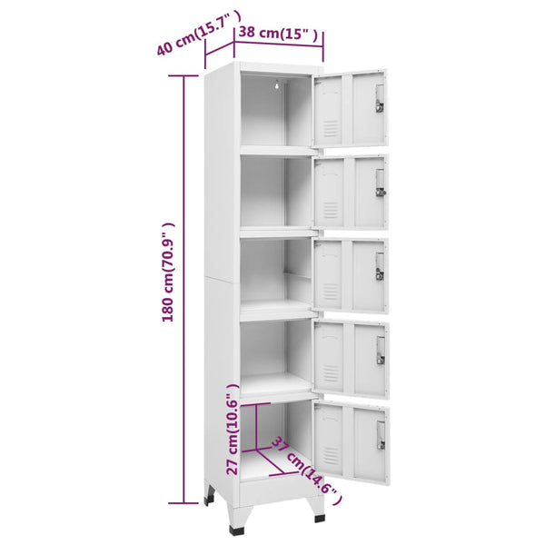 Spindschrank Ostia 38x40x180cm in Hellgrau (Stahl)