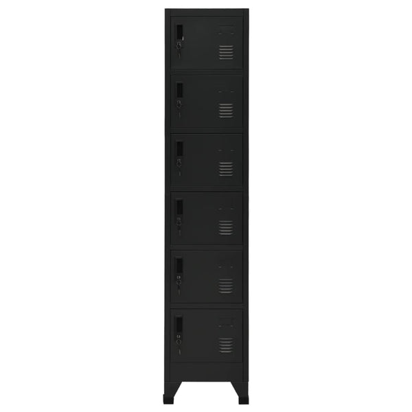 Schwarzer Kleiderschrank Ostian 38x40x180cm (Stahl)