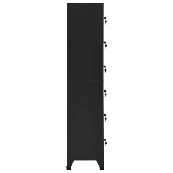 Schwarzer Kleiderschrank Ostian 38x40x180cm (Stahl)