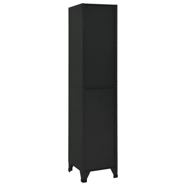 Schwarzer Kleiderschrank Ostian 38x40x180cm (Stahl)