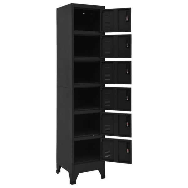 Schwarzer Kleiderschrank Ostian 38x40x180cm (Stahl)