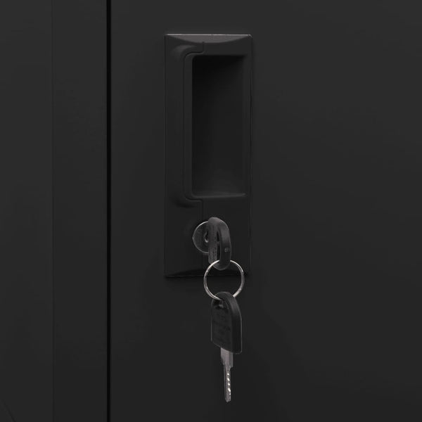 Schwarzer Kleiderschrank Ostian 38x40x180cm (Stahl)