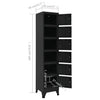Schwarzer Kleiderschrank Ostian 38x40x180cm (Stahl)