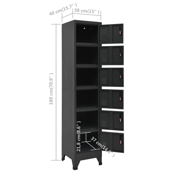 Ostia Spindschrank Anthrazit 38x40x180cm (Stahl)