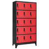 Anthrazit und Rot Spind Nelisor 90x40x180cm (Stahl)
