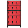 Anthrazit und Rot Spind Nelisor 90x40x180cm (Stahl)