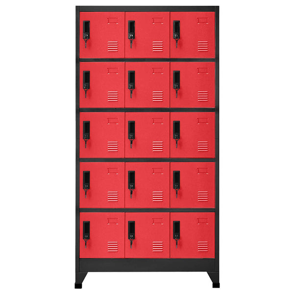 Anthrazit und Rot Spind Nelisor 90x40x180cm (Stahl)