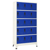 Grauer und blauer Spind Nelisor 90x40x180cm (Stahl)