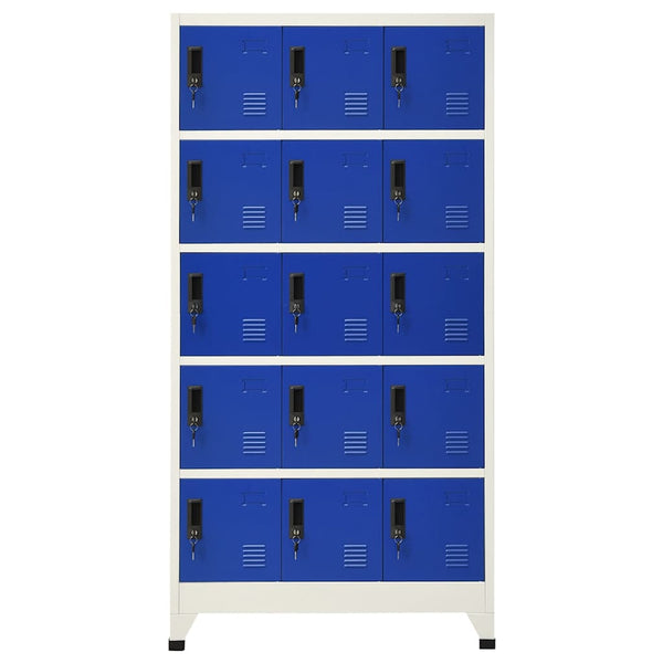 Grauer und blauer Spind Nelisor 90x40x180cm (Stahl)