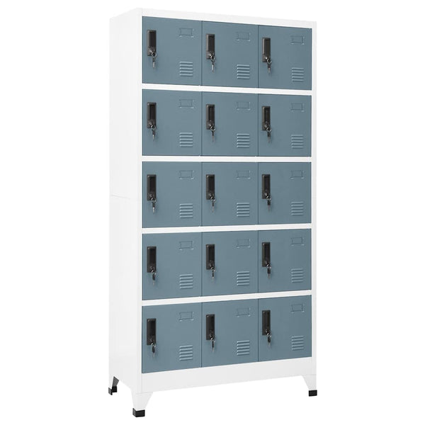Hell- und dunkelgrauer Spind Nelisor 90x40x180cm (Stahl)