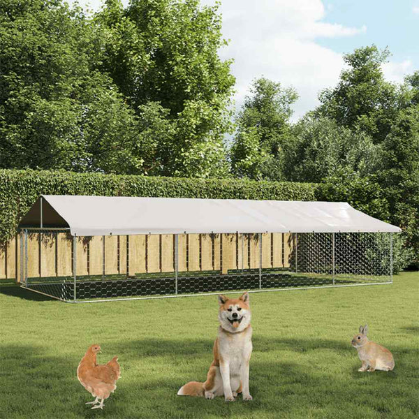 Koiran ulkohäkki katoksella Mariann 600x300x150cm